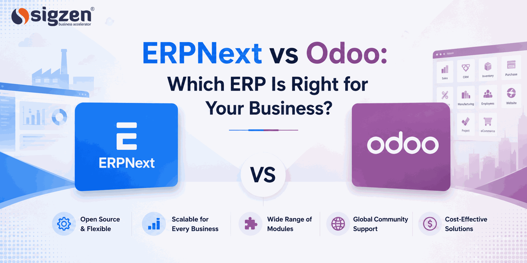 ERPNext vs Odoo comparison for Indian businesses covering pricing, features, GST compliance, customization, and ROI